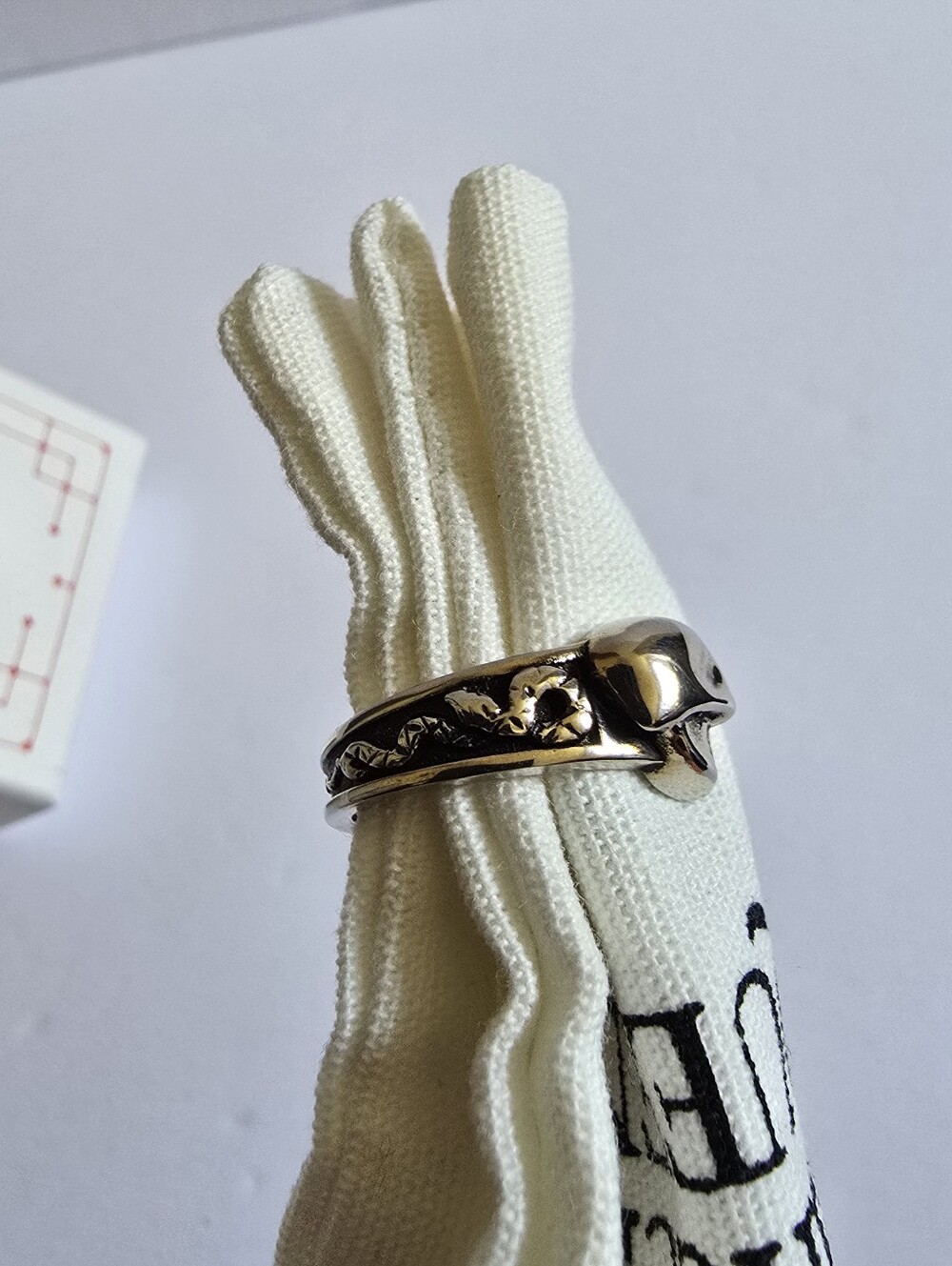 Alexander McQueen Double Skull Ring Silver Size IT 17 - Picture 7 of 9